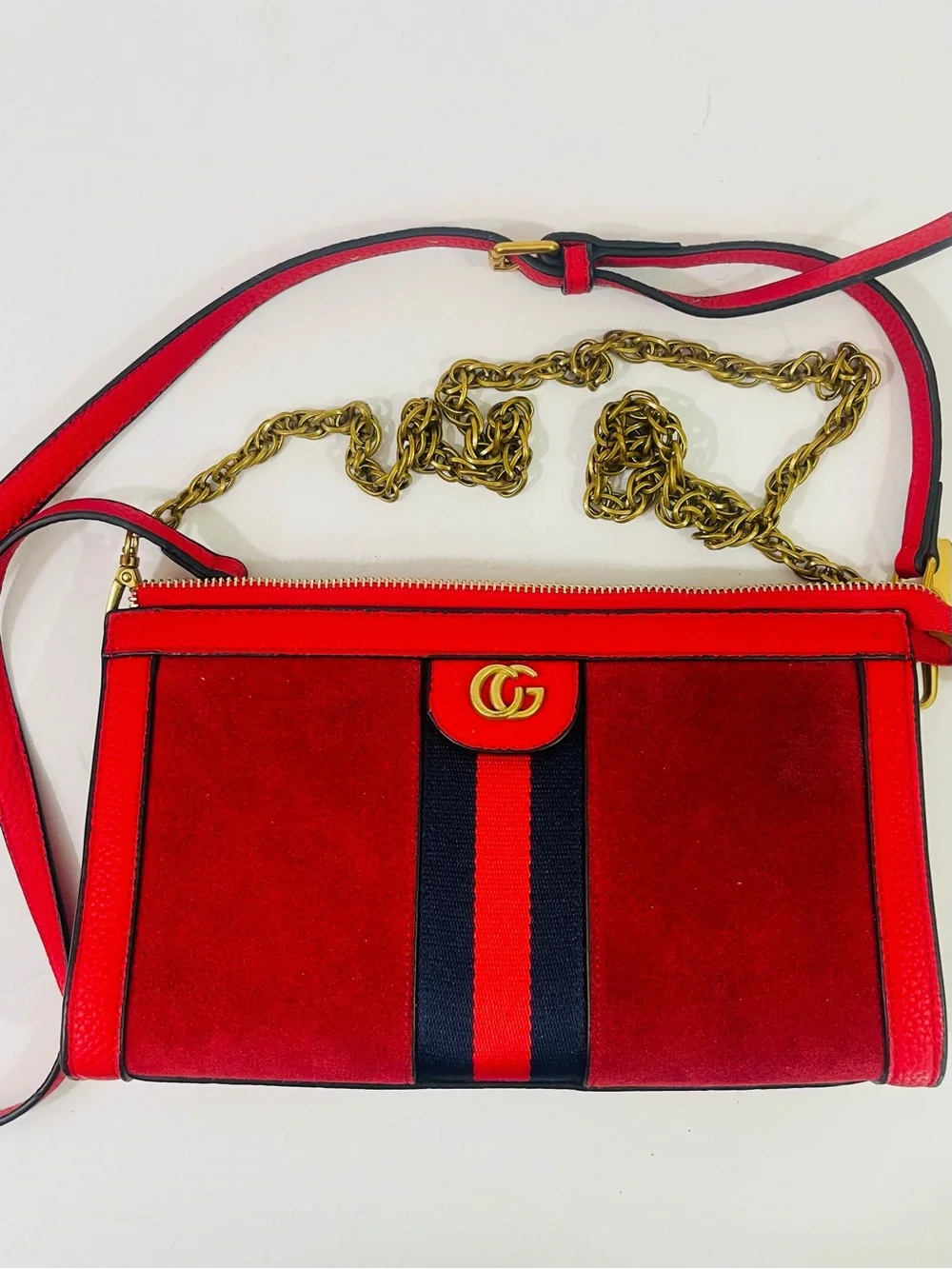 Vintage red suede